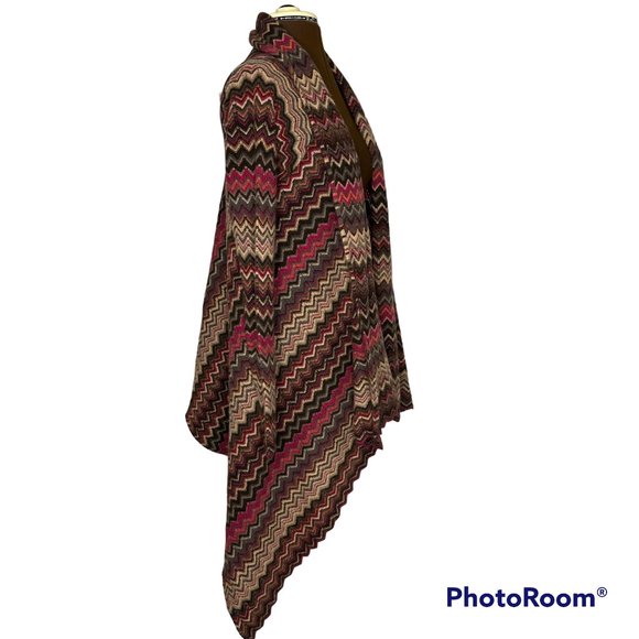 Kinross Cashmere Chevron Knit Waterfall Cardigan - Picture 6 of 6